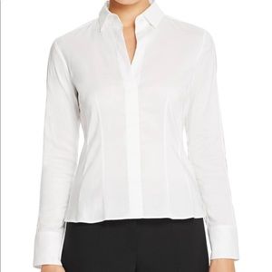 Hugo Boss White Zip Blouse – Size 2 🤍